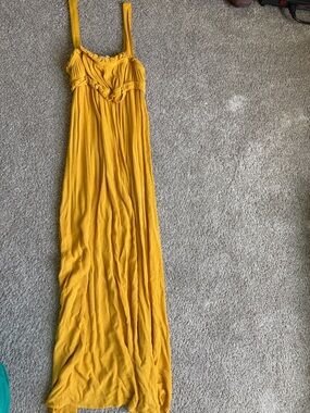 BB DAKOTA Steve Madden mustard Yellow Maxi Sundress with Ruffle Detail